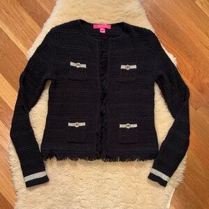 Lilly Pulitzer black Beckington cardigan